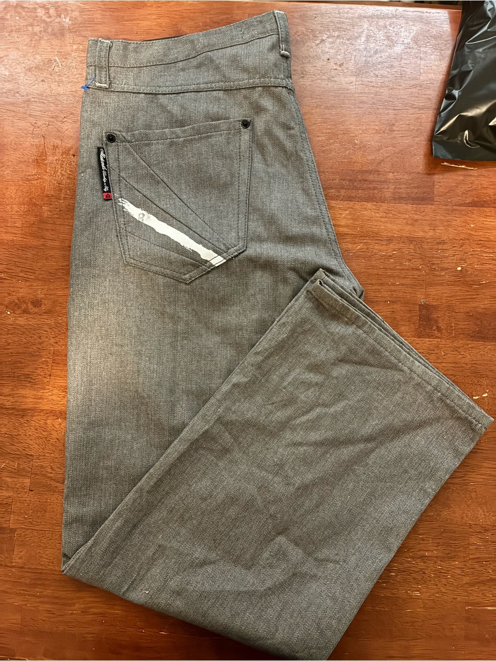 Y2K Akademiks AKDMKS Jeans 42 Gray Baggy Hip Hop True Fit Lot 009 Wide Leg
